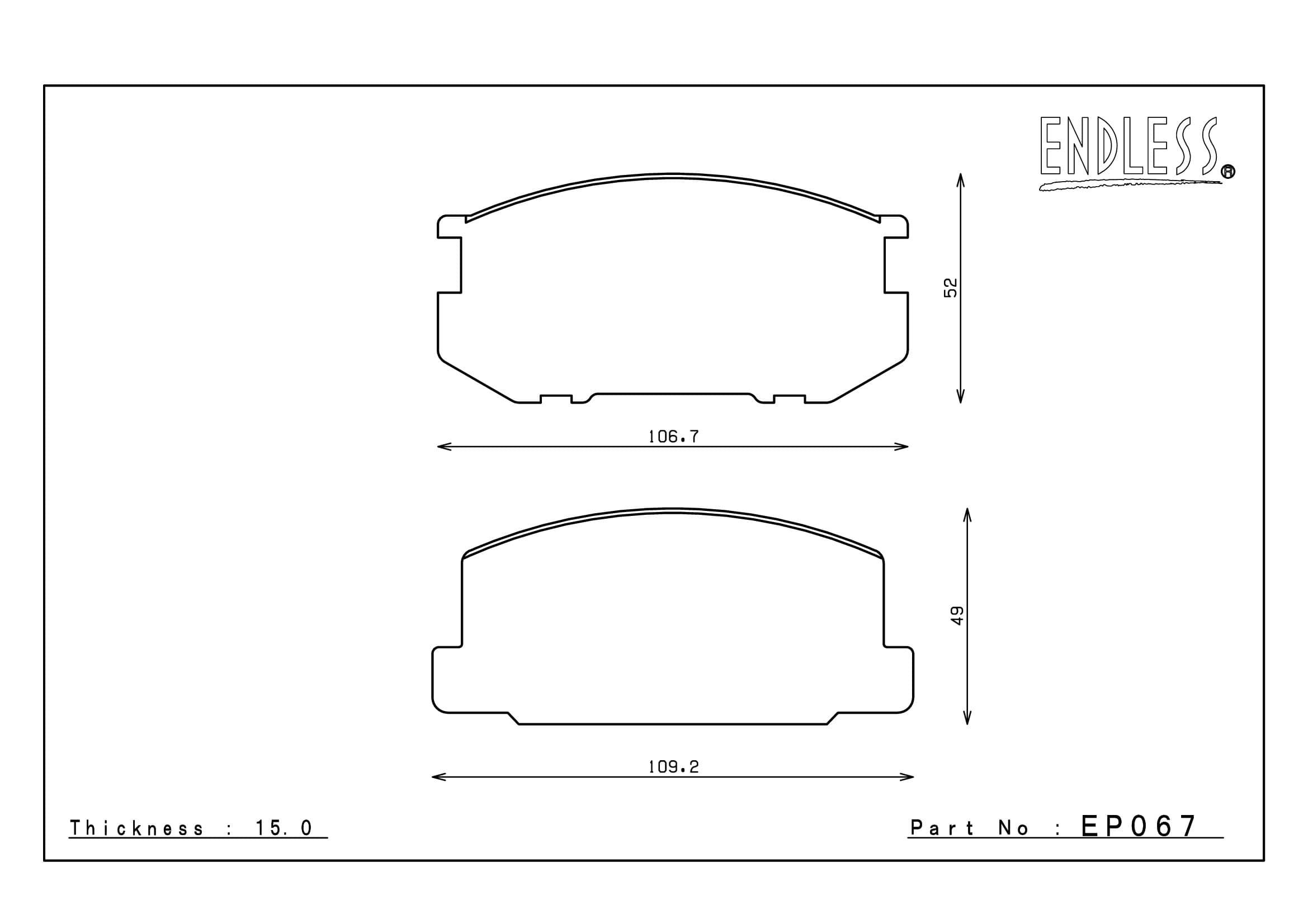 PLAQUETTES RACING ENDLESS EP067 SSMPL