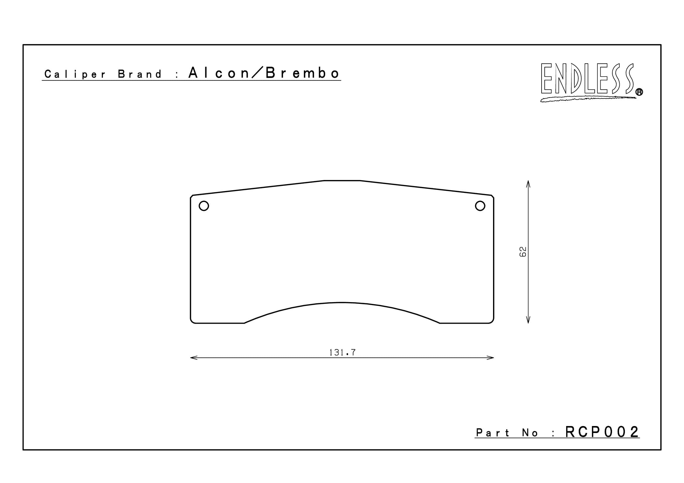RCP002 MA45B 25MM Endless Brake Pads