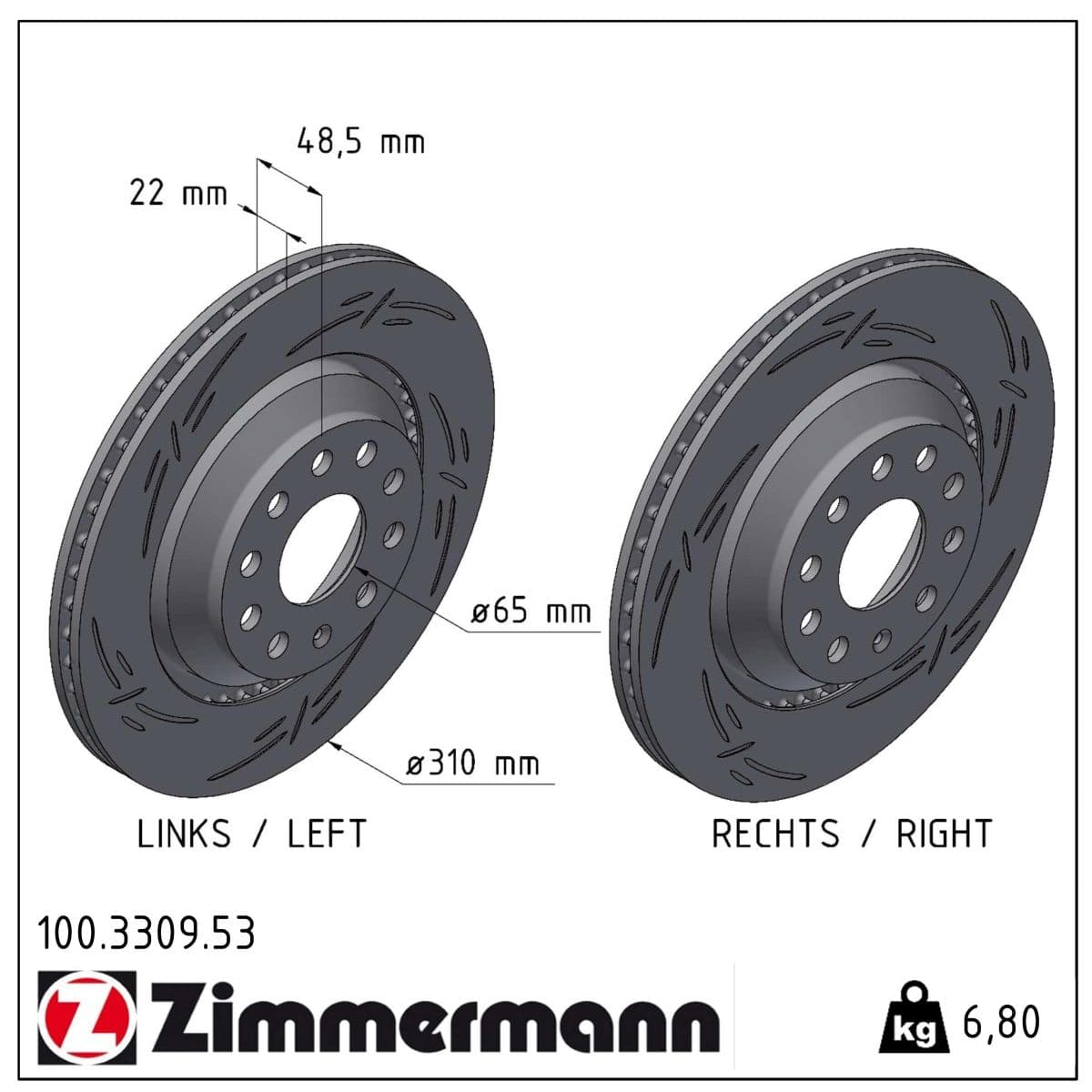 DISQUE ZIMMERMANN VAG BLACK Z