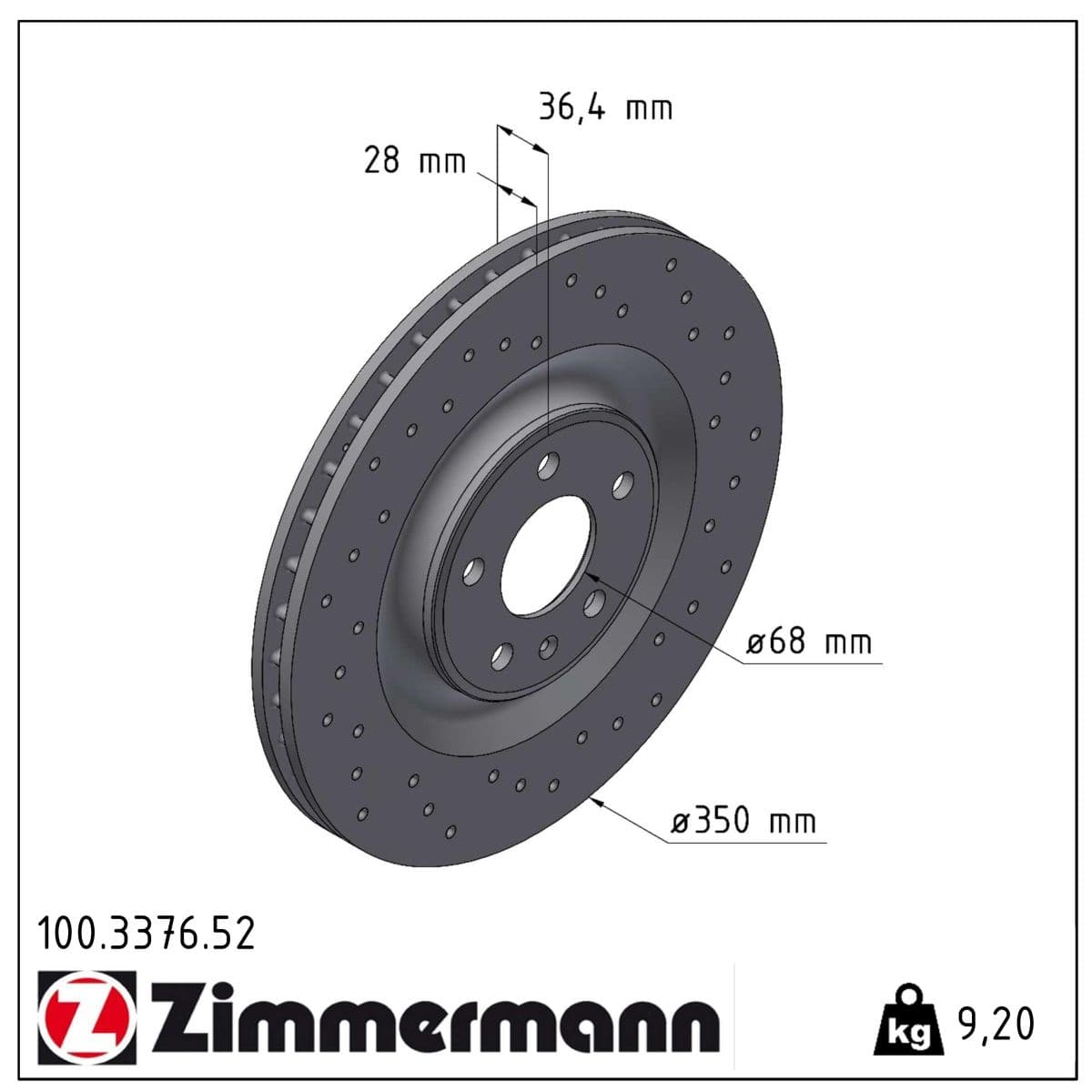 DISQUE ZIMMERMANN AUDI SPORT Z