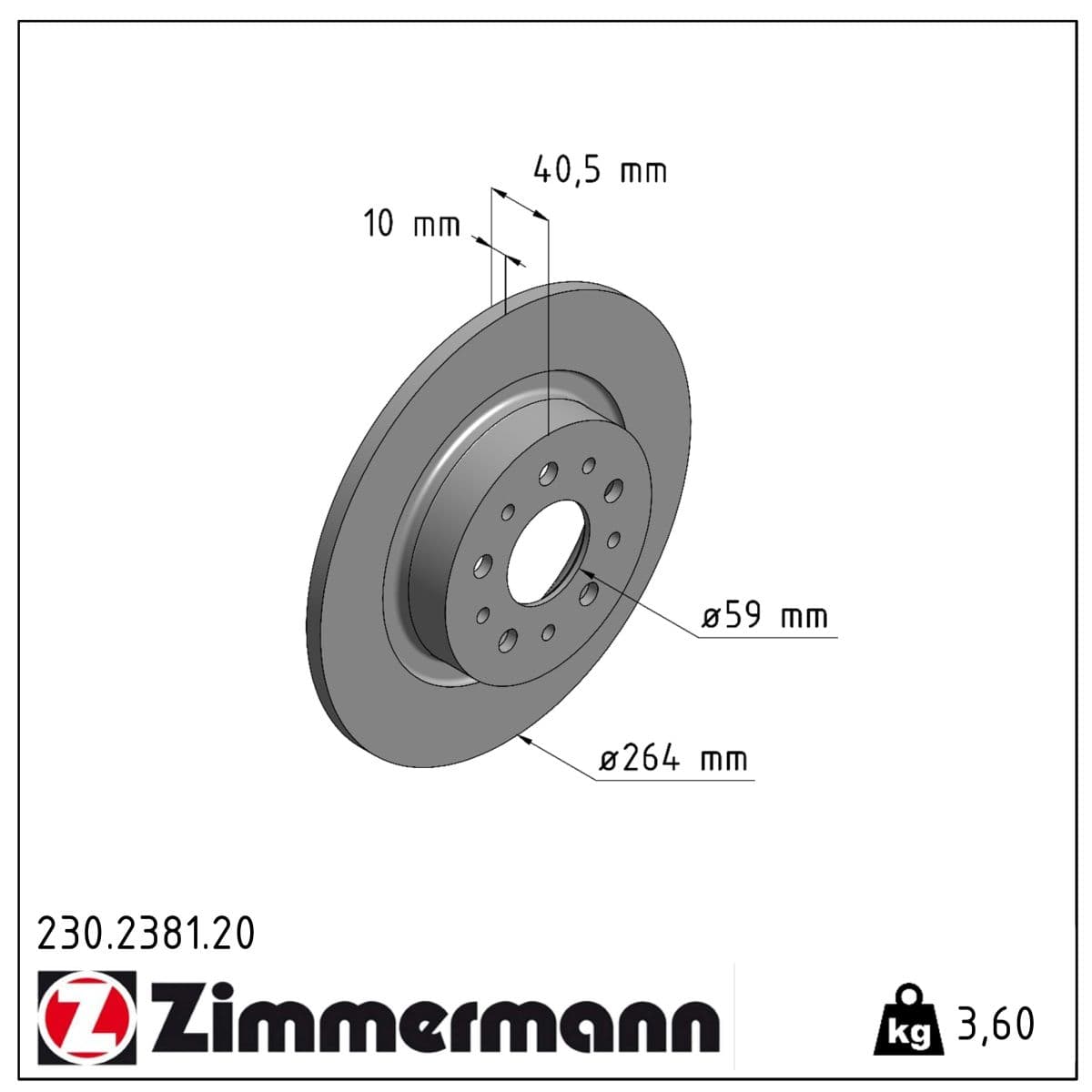 DISQUE ZIMMERMANN FIAT Coat Z