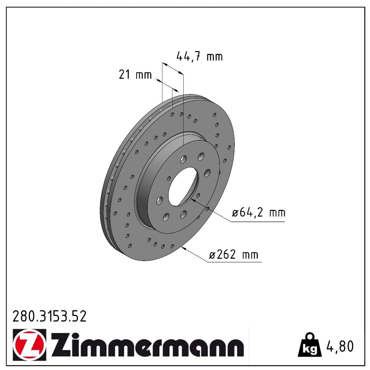 DISQUE ZIMMERMANN HONDA/MG/ROVER SPORT Z