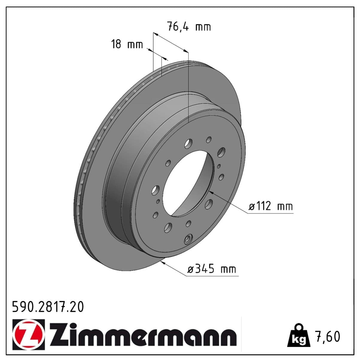 DISQUE ZIMMERMANN TOYOTA Coat Z