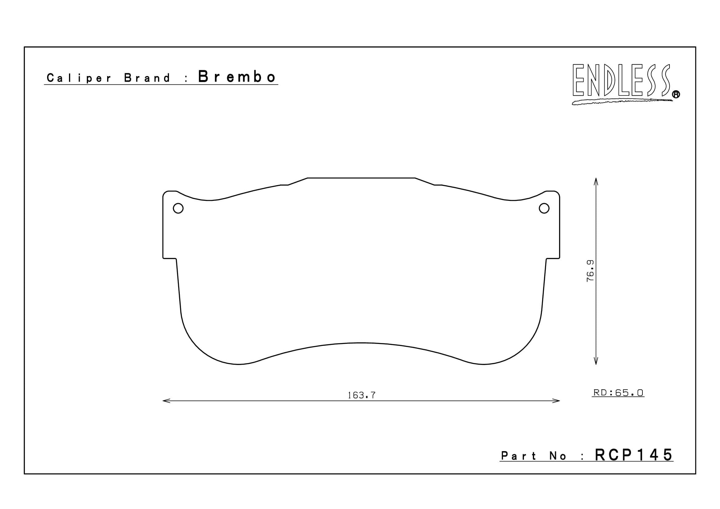 PLAQUETTES RACING ENDLESS RCP145 N98SP 29MM