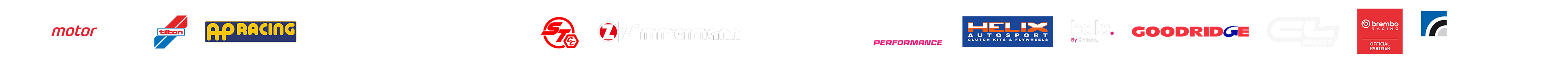 AP Racing, Tilton, Brembo Racing, Helix, Goodridge, CL Brakes, Zimmermann, Halo by Orthene